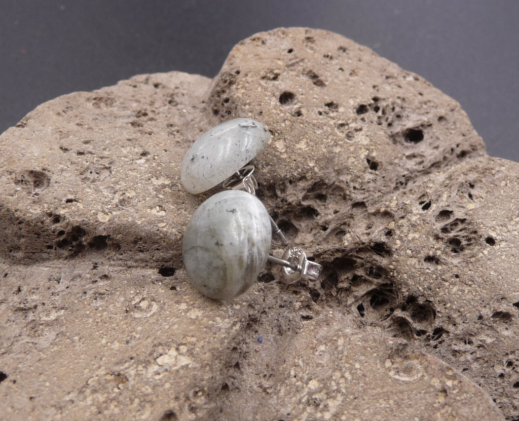 Boucles d'oreilles - Clous en Labradorite du Canada