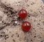Boucles d'oreilles - Clous en Agate Rouge - Fermoirs en argent 925