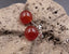 Boucles d'oreilles - Clous en Agate Rouge - Fermoirs en argent 925