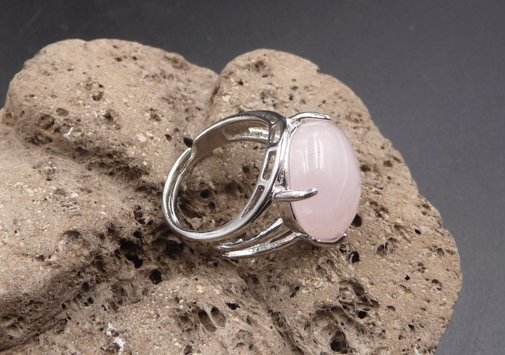 Bague ronde en Quartz Rose du Brésil
