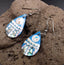 Boucles d'oreilles bleu turquoise en nacre abalone et oeil de Sainte-Lucie