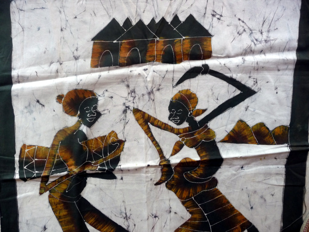Batik africain du Burkina Faso - Danseuse et Musicienne