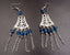 Boucles d'oreilles ethniques orientales avec pampilles et crochets en argent 925