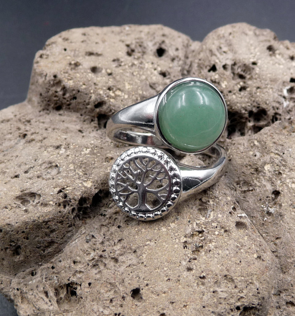 Bague de Protection Arbre de Vie en Aventurine du Brésil