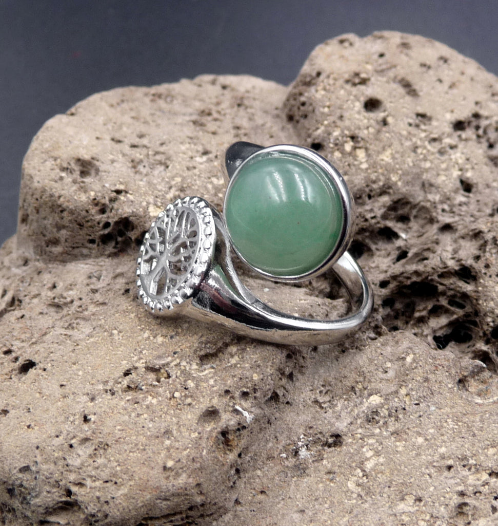 Bague de Protection Arbre de Vie en Aventurine du Brésil