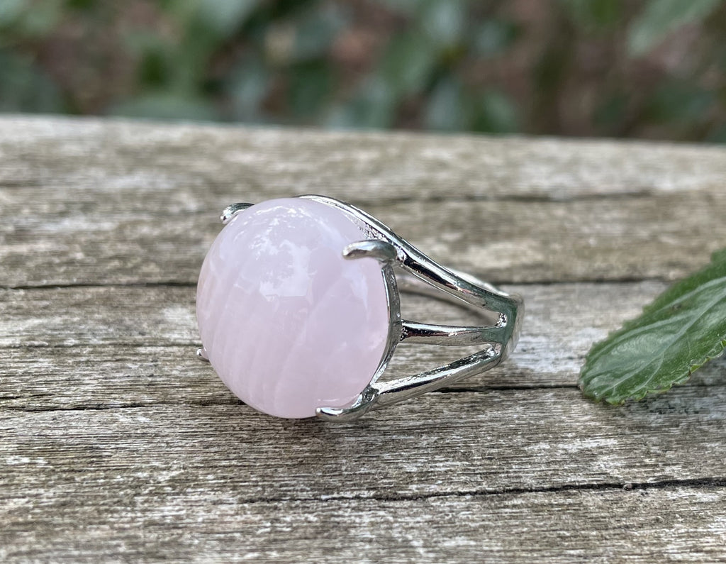 Bague ronde en Quartz Rose du Brésil