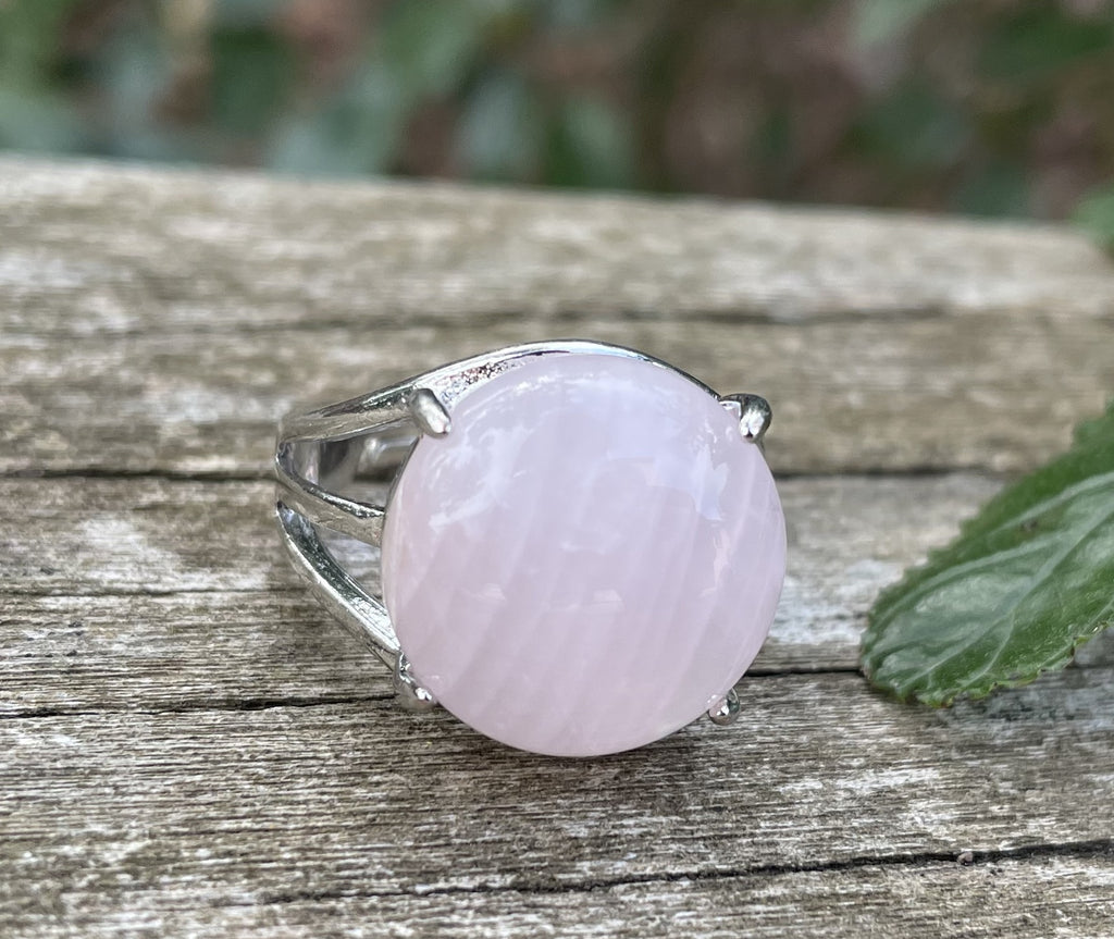 Bague ronde en Quartz Rose du Brésil