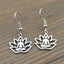 Boucles d'oreilles Fleur de Lotus Yoga Méditation crochets en argent 925