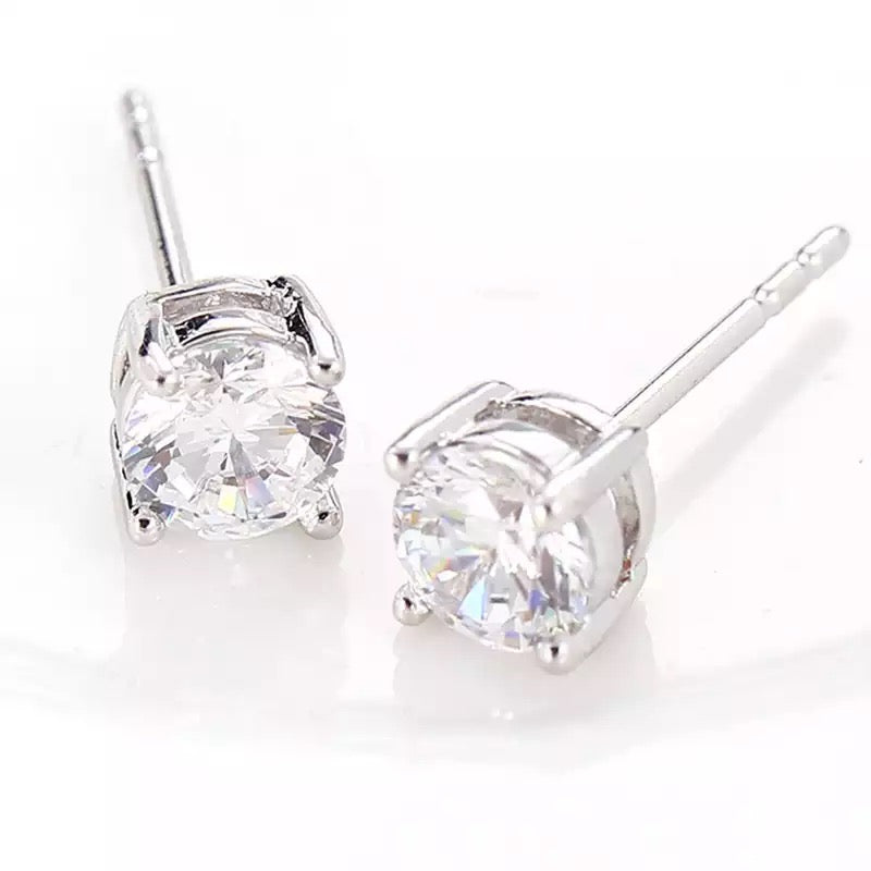 Boucles d'oreilles clous en argent 925 et Zirconium