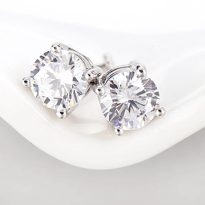 Boucles d'oreilles clous en argent 925 et Zirconium