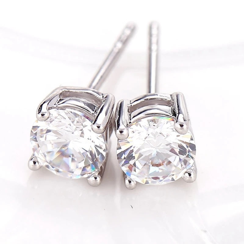 Boucles d'oreilles clous en argent 925 et Zirconium
