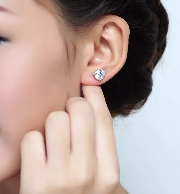 Boucles d'oreilles clous en argent 925 et Zirconium