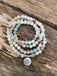 Bracelet Mala 108 perles en Amazonite - Symbole fleur de Lotus