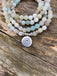 Bracelet Mala 108 perles en Amazonite - Symbole fleur de Lotus