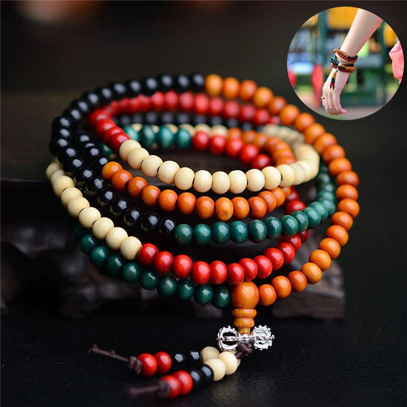 Bracelet Mala de prière Tibétain en Bois de Santal 108 perles