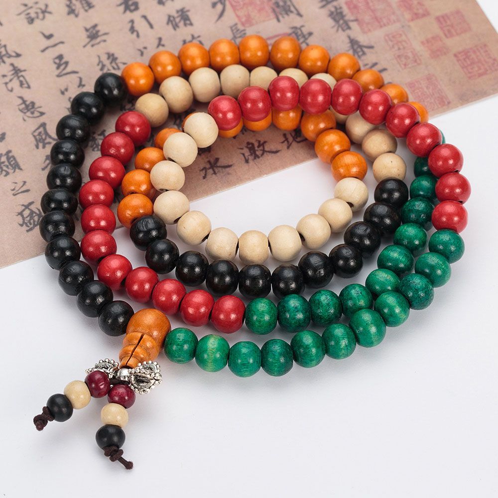 Bracelet Mala de prière Tibétain en Bois de Santal 108 perles