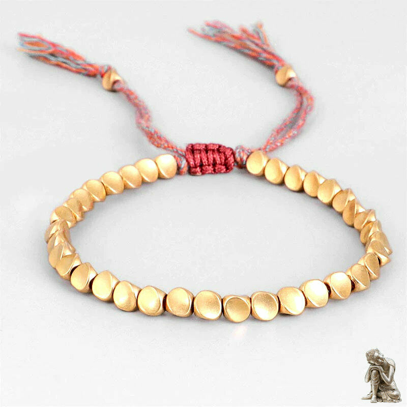 Bracelet de chance en perles de cuivre - façon Bouddhisme Tibétain