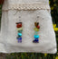 Boucles d'oreilles pendantes 7 chakras, pierres forme chips