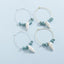 Boucles d'oreilles forme créole en coquillages et Howlite Turquoise