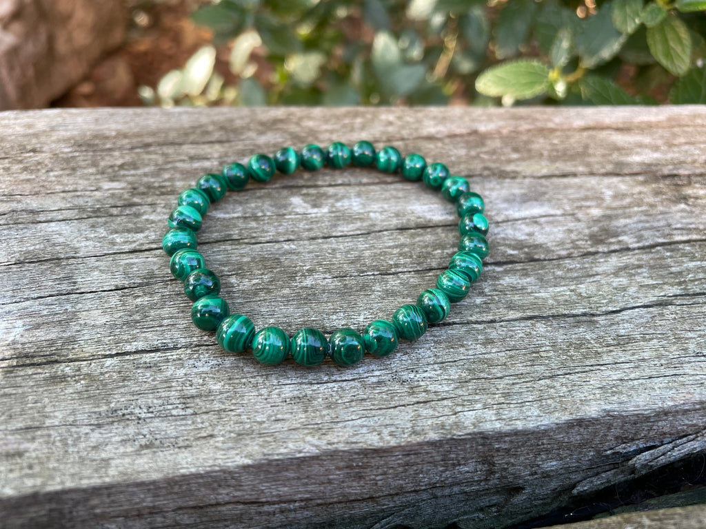 Bracelet en Malachite naturelle - Protection, guérison et clairvoyance - perles 6 mm