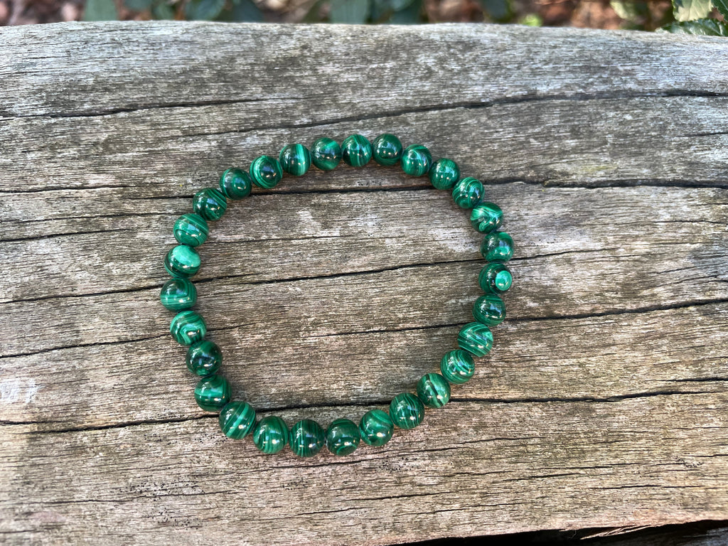 Bracelet en Malachite naturelle - Protection, guérison et clairvoyance - perles 6 mm