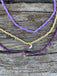 Ensemble de 3 colliers en perles. Violet et or