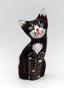 Chat en bois peint 11 cm artisanat Indonésie
