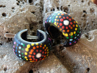 Boucles d'oreilles créoles aborigènes en bois