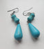 Boucles d'oreilles en Howlite Turquoise forme goutte - crochets en plaqué argent