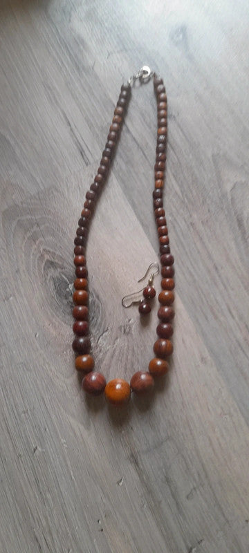 Boucles d'oreilles nature Stéphanie en bois semi-précieux