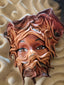 Masque mural vintage en cuir visage femme touareg berbère
