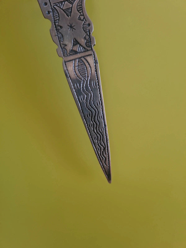 Ouvre lettre coupe papier berbère en argent gravé