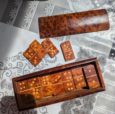 Jeu de dominos en bois de thuya - Artisanat du Maroc