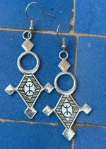 Boucles d'oreilles croix du Sud Touareg en argent