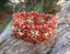 Bracelet orange et beige en perles de noix de coco