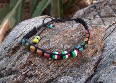 Bracelet ethnique en os de buffle et bois artisanat du Népal