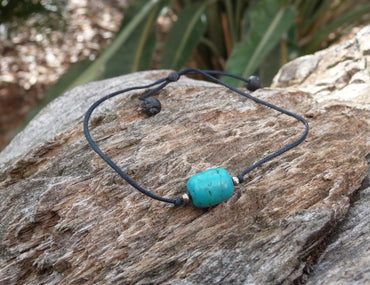 Bracelet ethnique nature en pierre naturelle turquoise du Népal