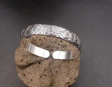 Bracelet en argent 999, fleur de lotus, spiritualité, Bouddha, méditation