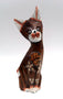 Chat en bois peint et coquille d'oeuf 21 cm Sukawati