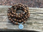 Bracelet Mala Tibétain de méditation 108 perles en bois Wengé et breloque Lotus