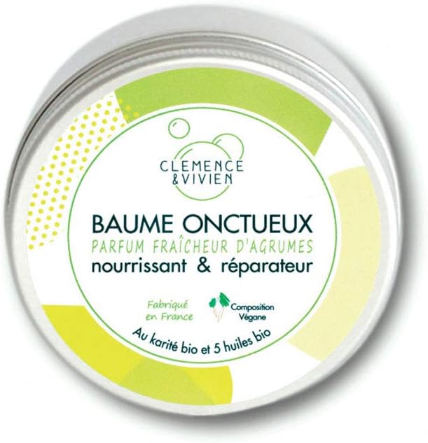 Baume onctueux parfum Fraîcheur d'Agrumes nourrissant & réparateur Clémence et Vivien