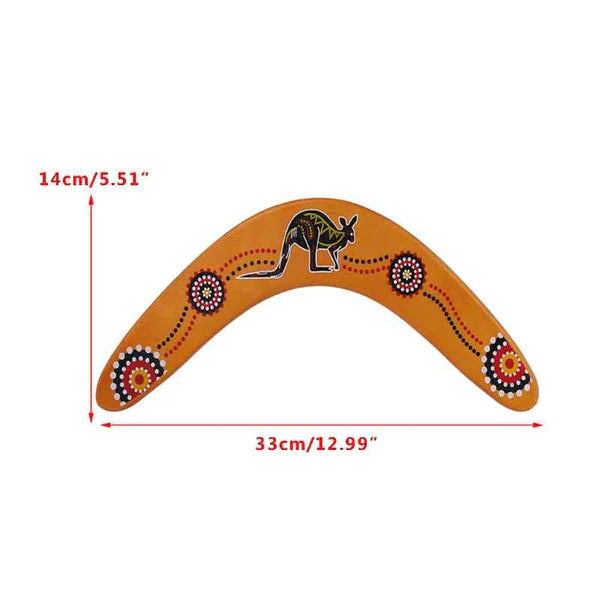 Boomerang aborigène kangourou en bois artisanat Australie