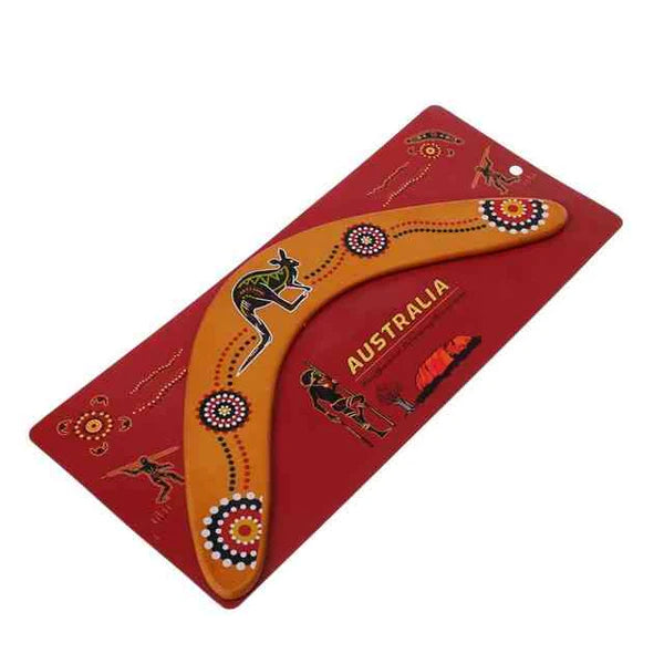 Boomerang aborigène kangourou en bois artisanat Australie