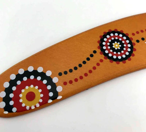 Boomerang aborigène kangourou en bois artisanat Australie
