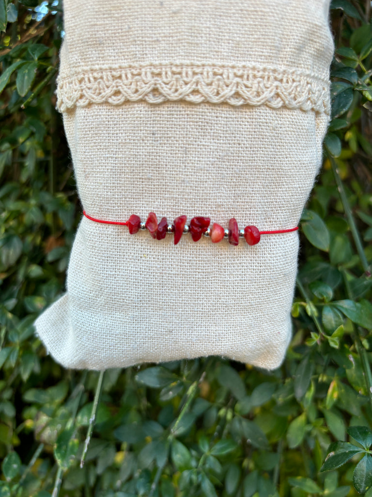 Bracelet réglable en pierres naturelles forme chips - Lithothérapie