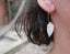 Boucles d'oreilles créoles et feuile en nacre