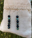 Boucles d'oreilles pendantes en Pierre de lave et Turquoise Africaine