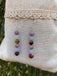 Boucles d'oreilles pendantes spéciales Thyroïde en Jaspe Mokaïte ou Mookaite, Rhodochrosite et Aigue Marine - Crochets en argent 925
