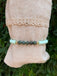 Bracelet élastique de lithothérapie en Turquoise Africaine foncée et perles Heishi