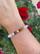 Bracelet élastique de lithothérapie en Jaspe Mokaïte ou Mookaite et perles Heishi